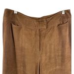 Juliana Collezione 100% Suede Leather Pants Women's 8 Brown Bootcut High Rise Tan Photo 1