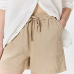 Quince 100% European Organic Linen Pull On Drawstring Shorts Driftwood Tan Sz M Photo 0