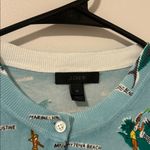 J.Crew  Light Blue Novelty Print Florida Beaches Cardigan Size XS Photo 2