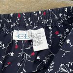 Vintage Navy Blue w/ Red/White Floral Cricket Lane Chiffon Midi Skirt Size L Photo 2