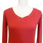 Free People Beach Mini Dress Size XS Ribbed Long Sleeve V Neck Lounge Tunic Photo 3