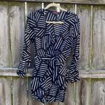 Motel Rocks Motel Black & White Striped Wrap Romper | S Photo 3