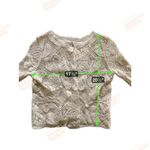 Womens Lace Crochet Cardigan Sz S Cream Floral Cottage Boho Shabby Chic Coquette Photo 5