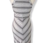 Bar III Faux wrap black white dress, striped sleeveless medium halter neck by Photo 3