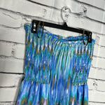 Fynn & Rose Blue Smocked Sundress Midi Dress SZ 4 Tie Photo 2