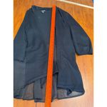 TOZ & ALI Black Cardigan Sweater Sheer Pleated Back Mesh Women's XL Photo 3