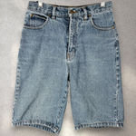 Badge Denim Shorts Women’s 14 Blue High Waist Vintage Bermuda Y2K Streetwear 90s Size 24 Photo 0