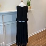 Gracia Black Cocktail Dress Medium Minimalist Cutout Pleated Sheer LBD Adjustable Photo 12