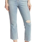 Ella Moss High Waist Crop Flare Distressed Blue Jeans Size 25 Photo 0