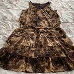 Voir Voir Animal Print Leopard Ruffle Sleeveless Mini Dress, size 14 Photo 0