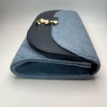 Jimmy Choo Blue Denim Curve Clutch w/ Chain Shoulder Strap - NWT Photo 4
