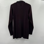 Eileen Fisher 100% Wool Dark Brown Ribbed Long Sleeve Open Cardigan Size L Photo 3