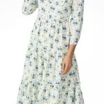 Sweet Baby Jamie Ivory Floral Print Tiered Midi Dress Size XS NWT NEW Lined Blue Photo 14