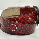 Vintage Damask Accessories NY Red Snake Skin Jeweled Belt Size S Photo 4