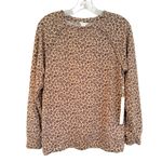 Caslon  Animal Print Leopard Sweater Women's XS Tan Boho Hippie Preppy Classic Photo 2