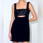 ZARA NWT  embroidered sequin Green Cutout Dress Photo 1