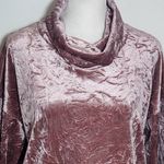 Andrew Marc  Pink Crushed Velvet Cowl Neck Activewear Pullover NWT Size Small Photo 2