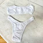 Heart of Sun Eyelet Bikini Top & Low Rise Bikini Bottom Swimset Set White S Photo 0