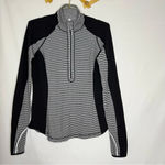 Lululemon Run: U-Turn Pullover Mini Check Pique Black White Sz 10/12 Reversible Photo 1