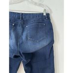 a.n.a Faux Leather Stripe Mid Rise Stretch Denim Skinny Leg Jeggings Size 30/10 Photo 3