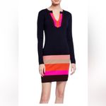 Trina Turk  Camp Colorblock Navy‎ Blue Sweater Knit Dress - M Photo 1