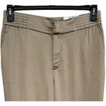Charter Club SZ 4 Ankle Pant Mid-Rise Zip-Fly Elastic Waist Pocket Shiny Tan New Photo 1