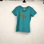 Life Is Good Turquoise Crusher T Shirt M Classic Fit Half Full Floral Graphic Green Size M Photo 1