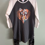 LuLaRoe  Disney The Nightmare Before Christmas Jack Sally Baseball Tee Leggings L Photo 0