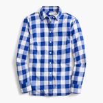 J.Crew Blue Plaid Button Up Flannel Shirt Sz.S NWT Photo 2