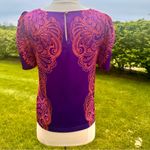 Juicy Couture  hot pink/purple design printed blouse with puff sleeves Photo 8