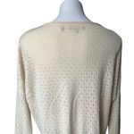 Vince  Ivory Pointelle Wool Cashmere Boatneck Drop Sleeve Sweater, Sz S Photo 9