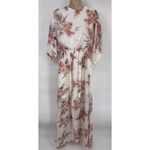 Baltic Born Maxi Dress Womens Small White Pink Tropical Flower Print Resortwear Photo 4