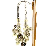 Coin Disc Bead Collar Necklace White Gold Photo 5