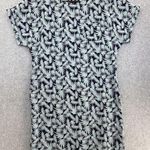 Caslon Calson Women's Shift Dress Size Small Blue Palm Fronds Cuffed Short Sleeve Photo 0