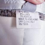 Vintage Worth New York Taupe and Cream Diamond Bling Scoop Neck Wool Blazer Coat Gray Size 10 Photo 5