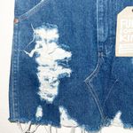 Wrangler Furst Of A Kind Dark Wash Denim Distressed Mini Skirt Photo 2