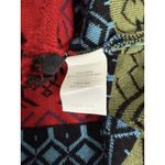 Icelandic Design Cardigan Sweater Full Zip Wool Colorful Art Women's XL Black Photo 10