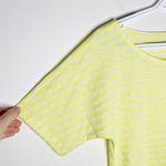 Talbots T by  cotton linen blend striped neon yellow t-shirt size XS Photo 3