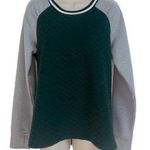 Antigua Quilted Long Sleeve Crew Neck Sweatshirt Gray Green Women’s Large Photo 0