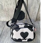 Betsey Johnson  Black and White Heart Crossbody Bag Photo 0