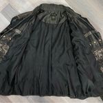 ELCC Vintage Embroidered Taffeta Blazer Jacket Gray Large Button Front Photo 11