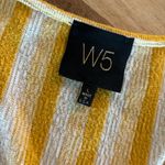 W5  Yellow and White Stripe Buttoned Tie Front Tank Top L Photo 4