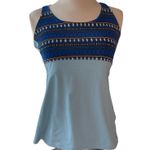 Jerdog workout shirt crisscrossed straps built in bra medallions print Sz small Photo 0