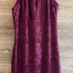 Guess Burgundy Lace Mini Dress Size Small High Neck Halter Party Club Cocktail Photo 0