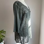 Catherines  Women's Army Green Lace V Neck Blouse Size 1X 18/20W Photo 2