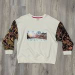 Terez NEW  Crewneck Sweatshirt Central Park Ice Rink Graphic Sequin Sleeve Size M Photo 0