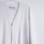 LOGO By Lori Goldstein  Lace Front Zip Long Sleeve Sweater Photo 1