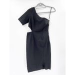 Jill Stuart Jill  Solid Black One Shoulder Cut Out Sheath Dress Size 6 Photo 31