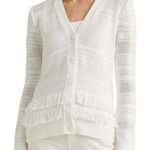 Ralph Lauren Lauren Fringe-Trim Cardigan - White S Photo 0