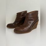 MM6 Maison Margiela Brown Leather Wedge Pull On Ankle Boots Size 39.5 VGUC Photo 3